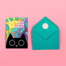 Load image into Gallery viewer, Moon and Stars Love Card | Lucky Black Cat