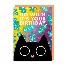 Load image into Gallery viewer, Go Wild Birthday Card | Lucky Black Cat