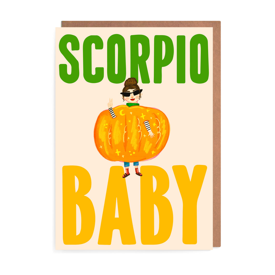 Scorpio Pumpkin Birthday Card | Star Sign