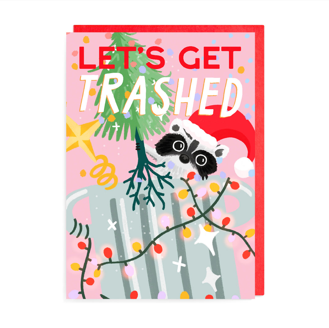 Trashed Raccoon Christmas Card