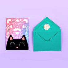 Load image into Gallery viewer, Purrfect Birthday Card | Lucky Black Cat
