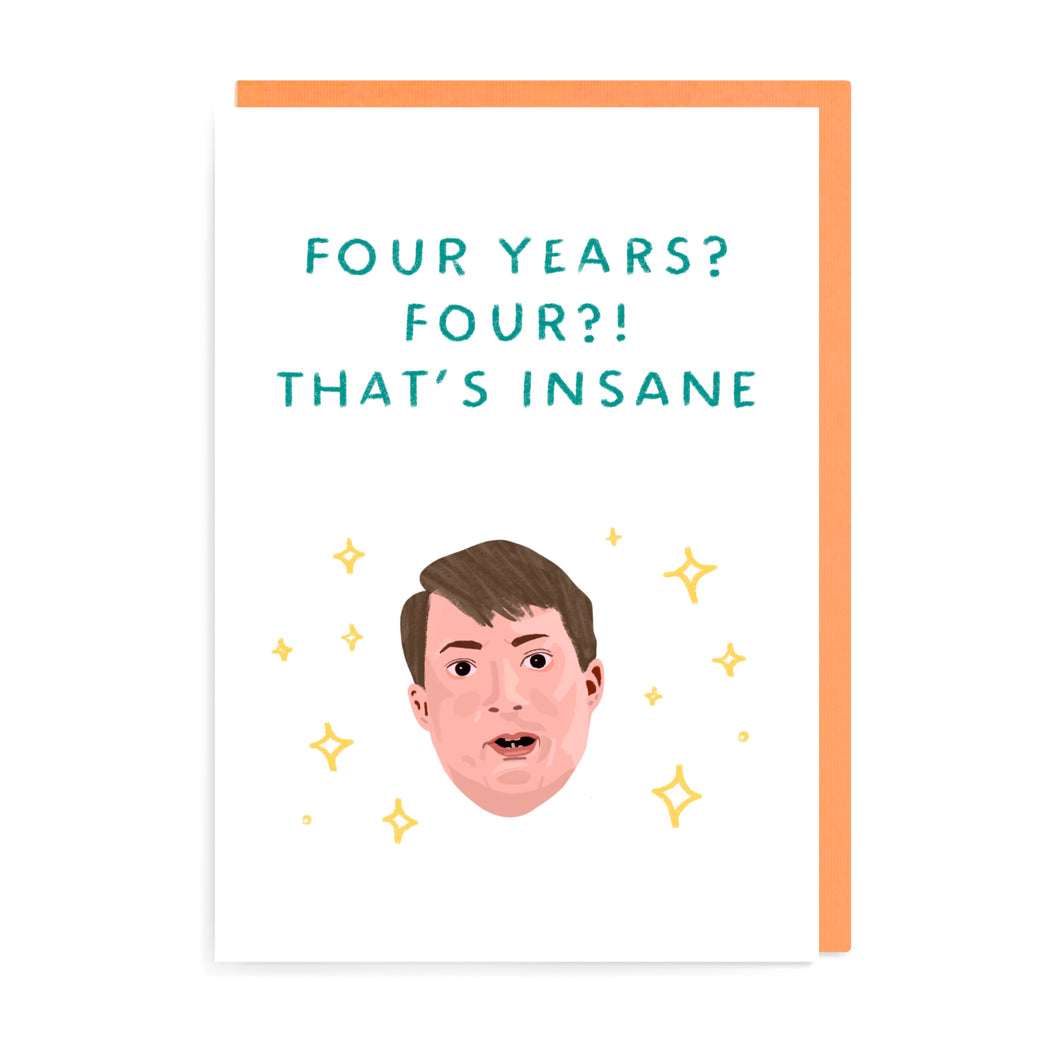 Four Year Anniversary Mark Card | Peep Show