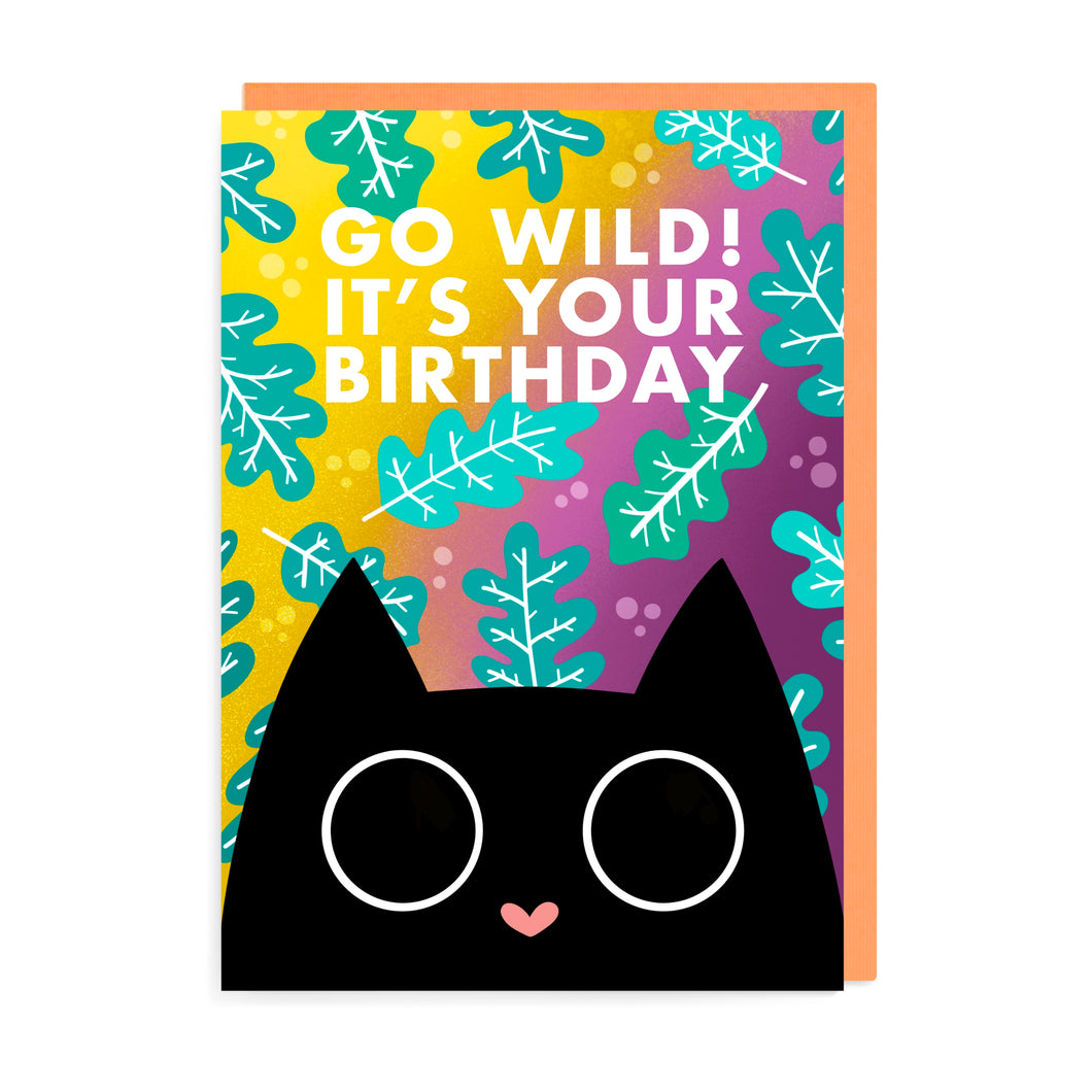 Go Wild Birthday Card | Lucky Black Cat